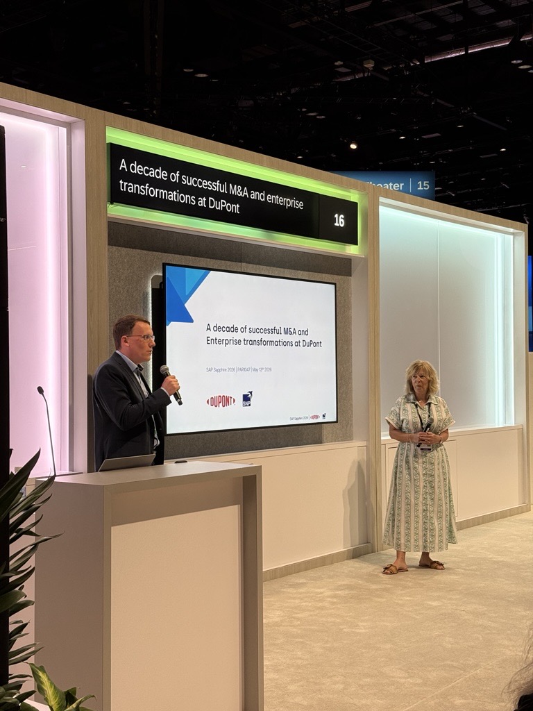 Stacey Balderson and Fabian Pfau presenting at Sapphire 2026